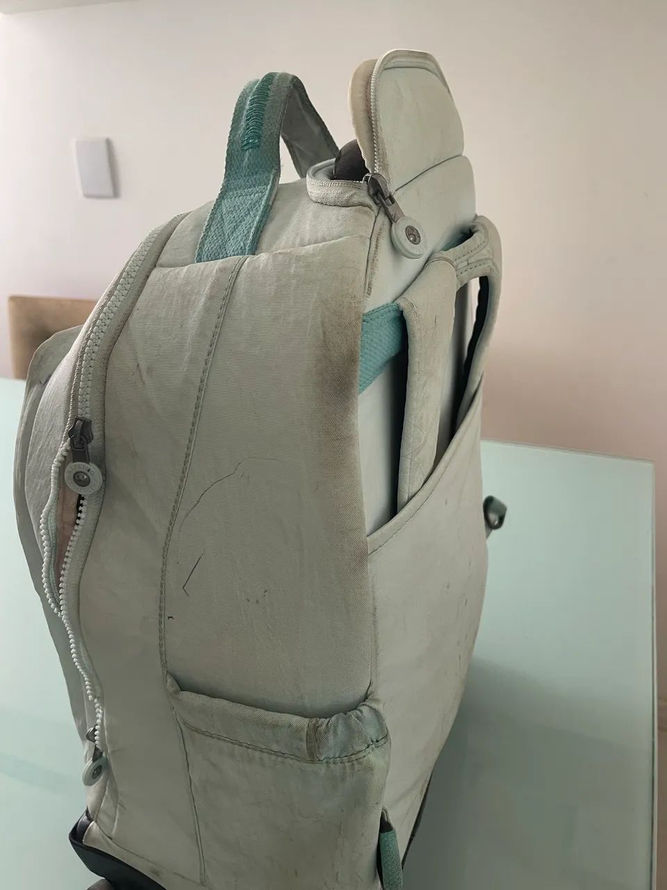 Mochila Kipling Verde Claro + Estojo Original - Foto 3