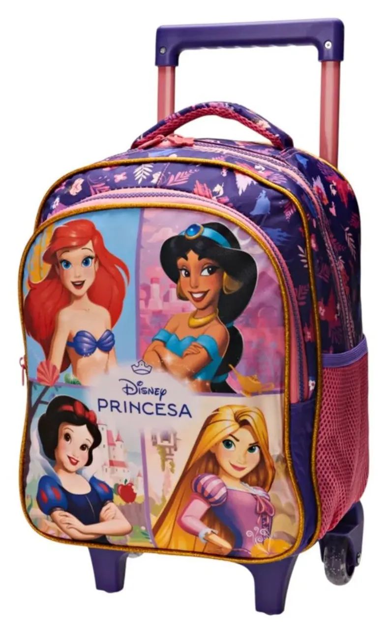 Mochila infantil com rodinhas princesa menina  - Foto 5