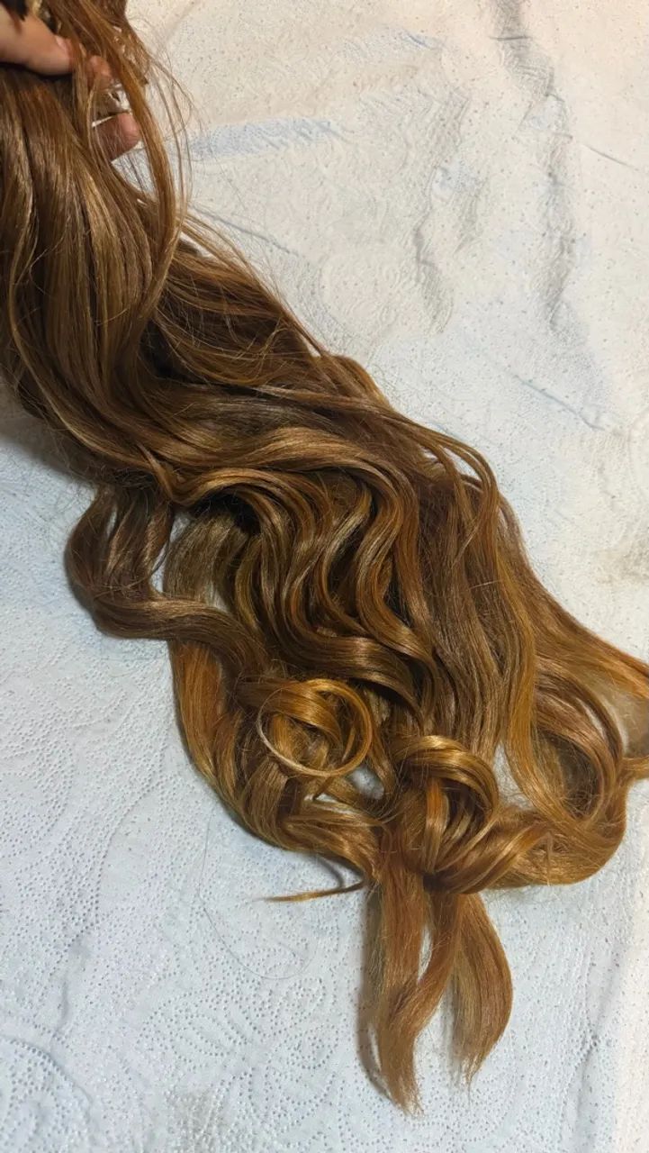 Mega Hair 450gm 75cm loiro mel  - Foto 4