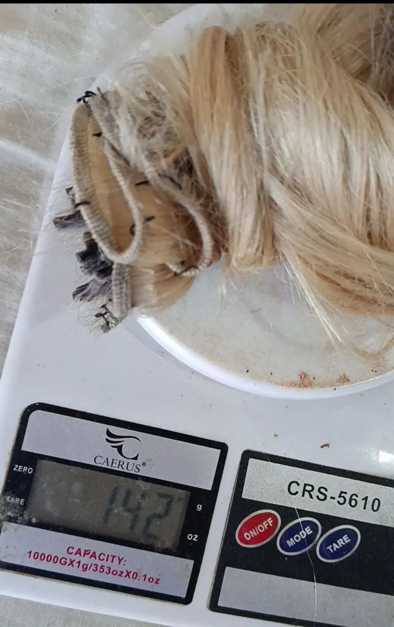 Cabelo 100% humano loiro claro 55 cm - Foto 3
