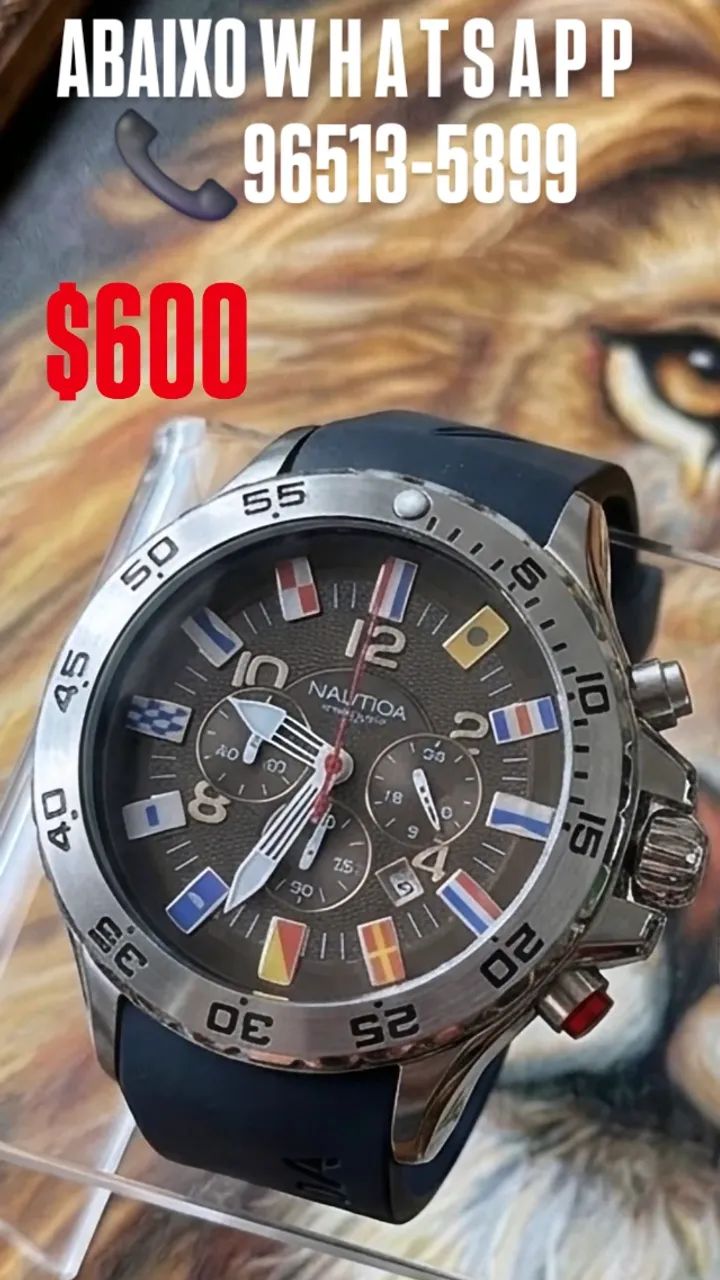 Relógio NAUTICA NAÇÕES  - PULSEIRA DE BORRACHA 