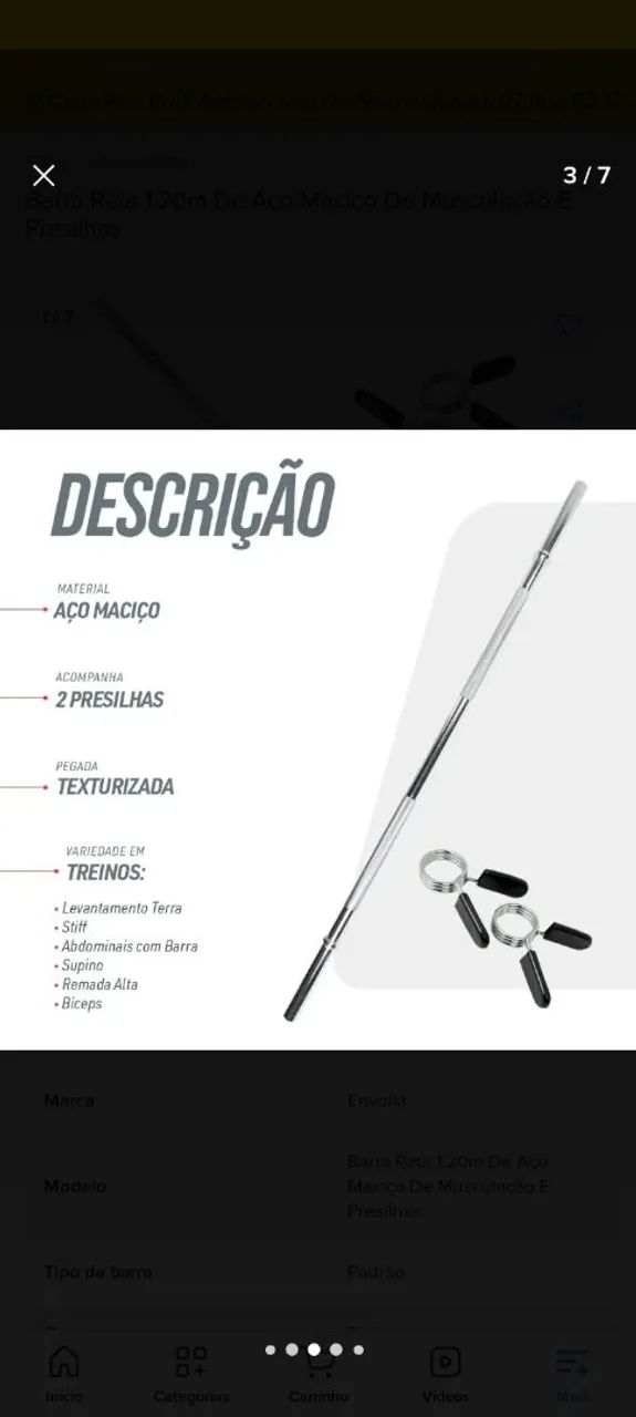 Barra Maciça 1,20m - Foto 3
