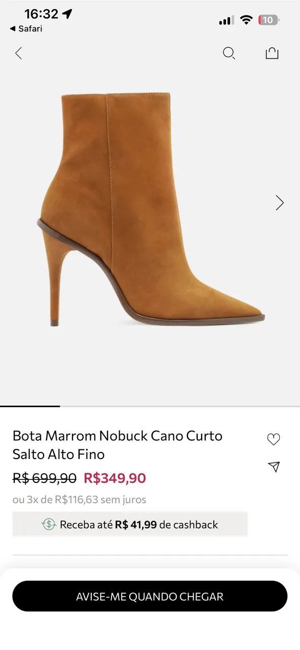 Bota couro nobuck Arezzo 37 Marrom e preta - Foto 3