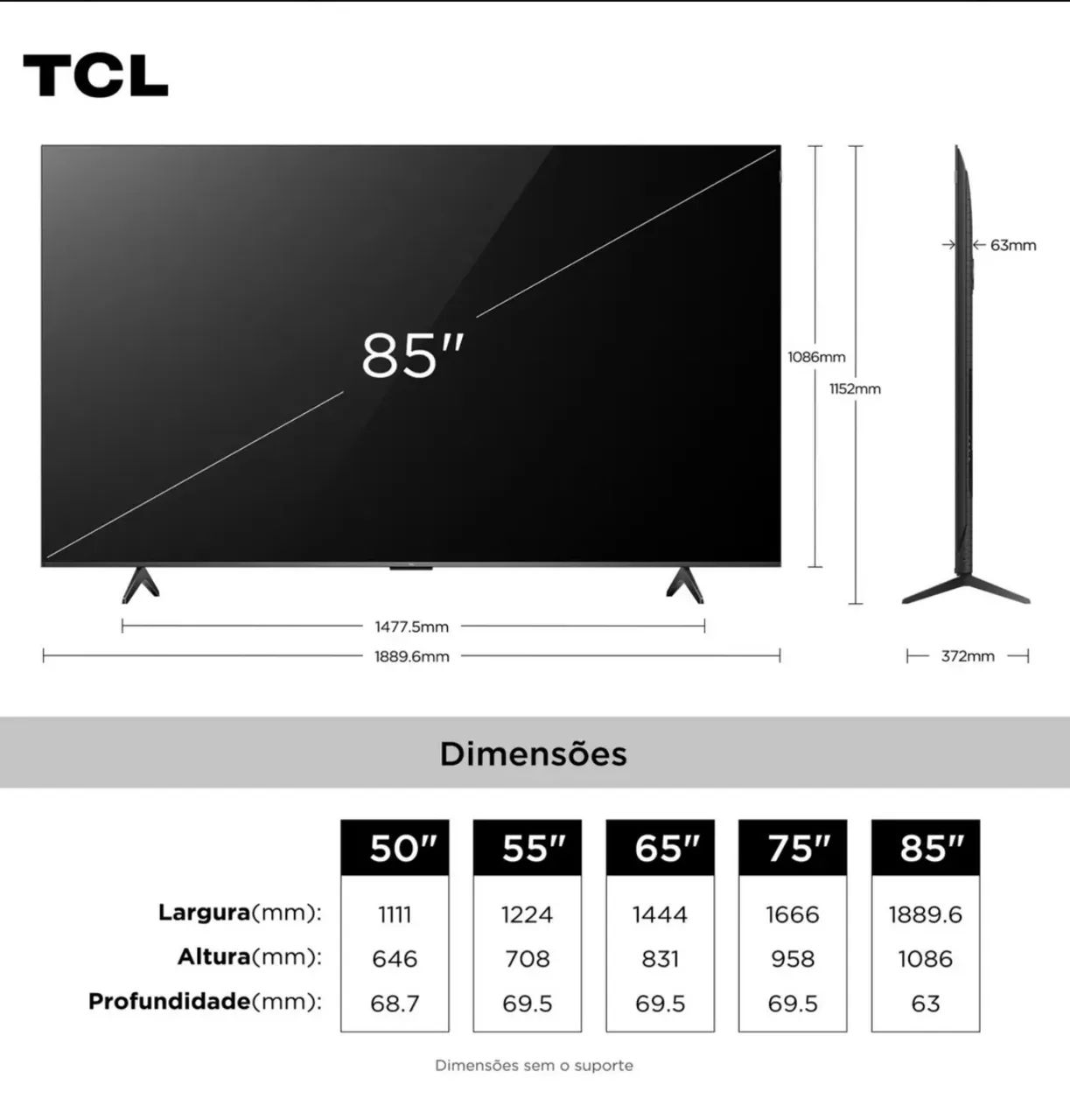 Smart TV TLC 85 polegadas - NOVA - Foto 2