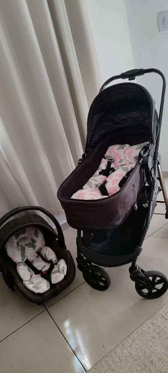 Carrinho de bebê+ bebê conforto  - Foto 5