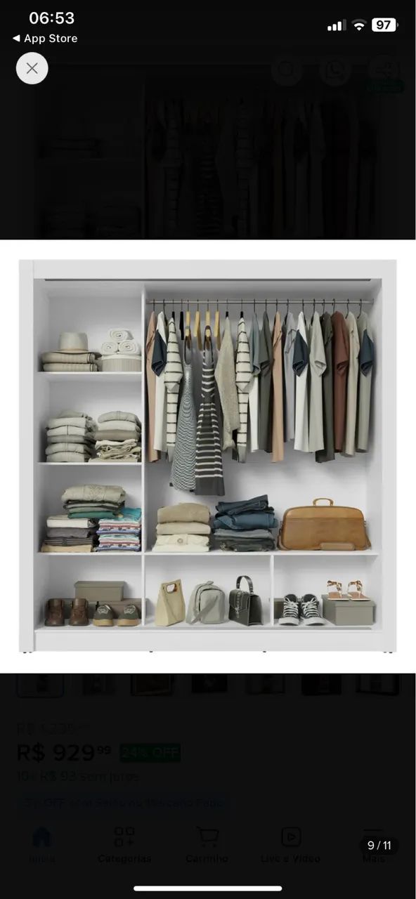 Guarda roupa de mdf branco - Foto 5