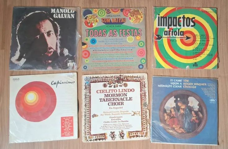 Lote 14 discos LPS com avarias antigos variados