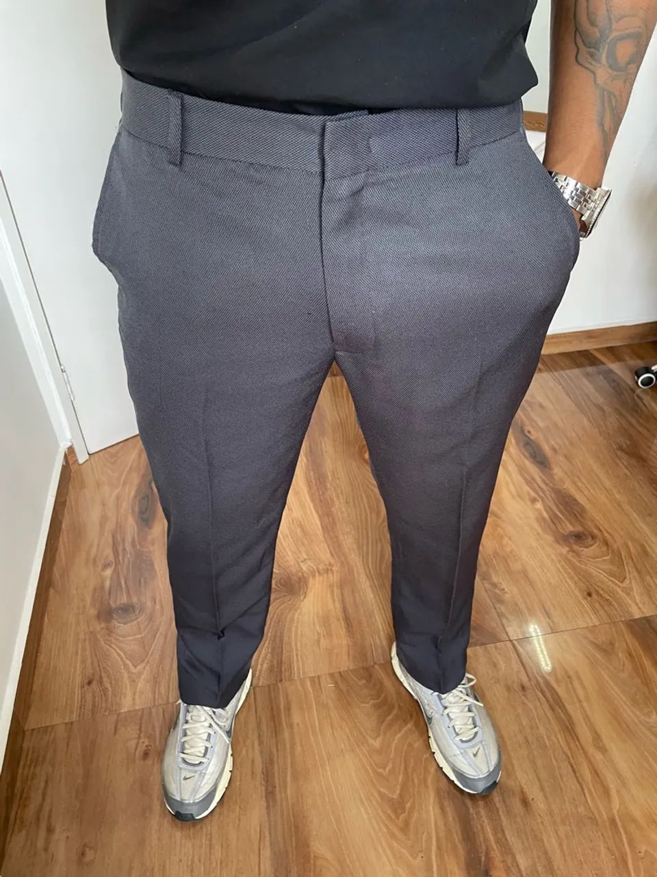 Calça alfaiataria cinza 40