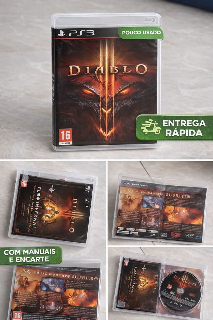 diablo 3 playstation 3- original com capa e manual
