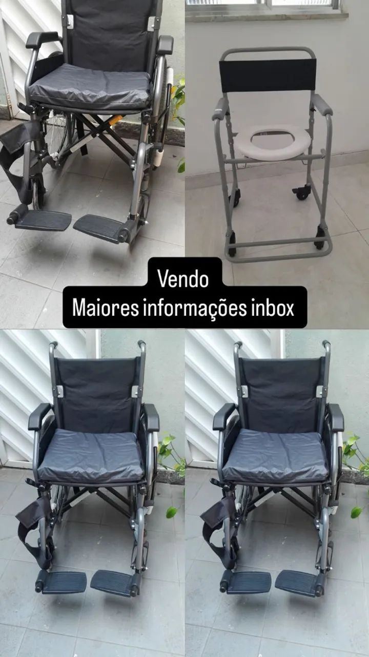 cadeira de rodas, cadeira de banho e almofada