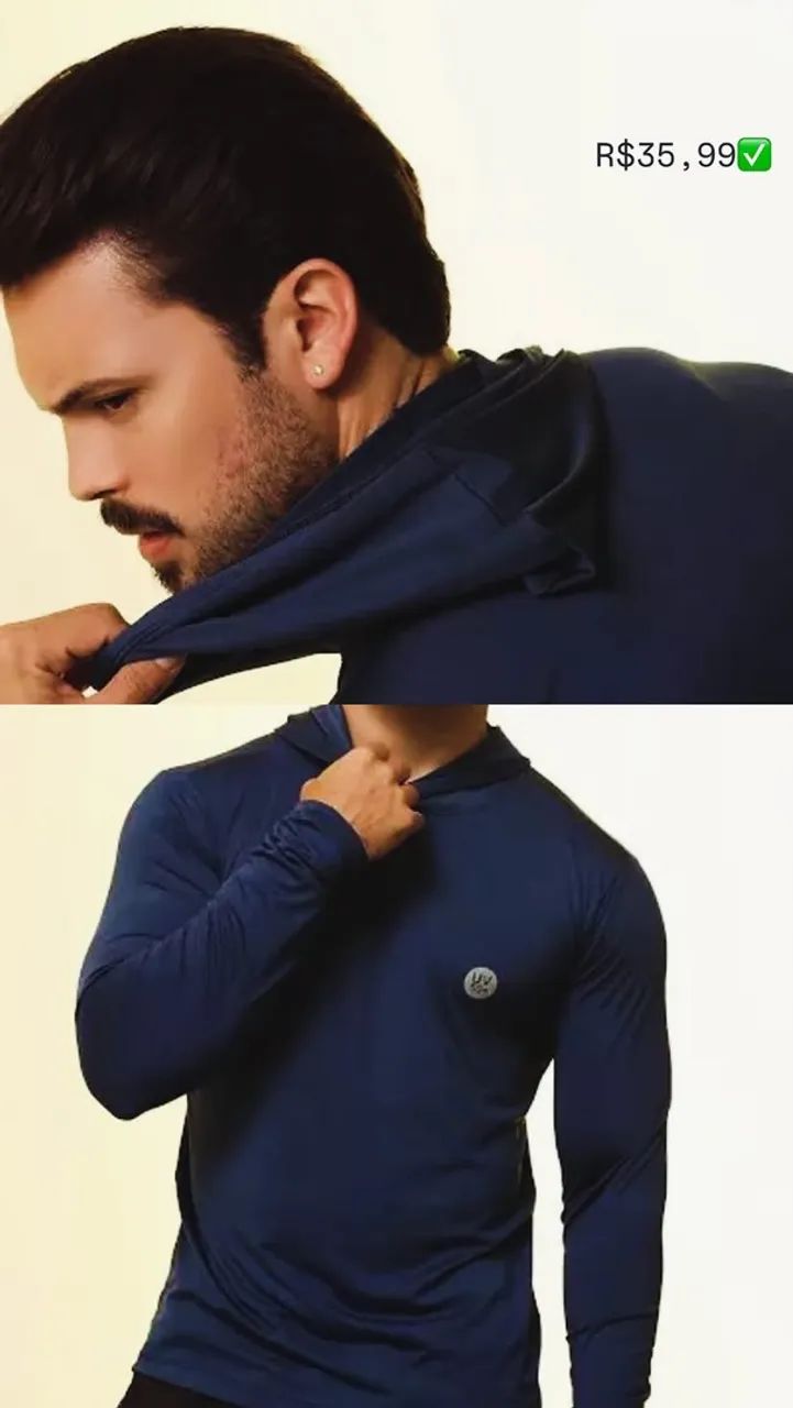 Camisa de proteção uv com capuz  - Foto 3