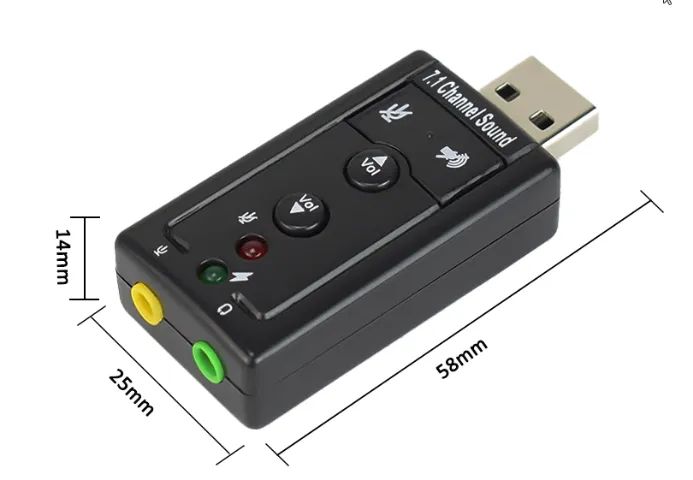 Placa de Som USB 7,1 3D Externa para conectar Headsets,  Headphones e Microfones - Foto 2