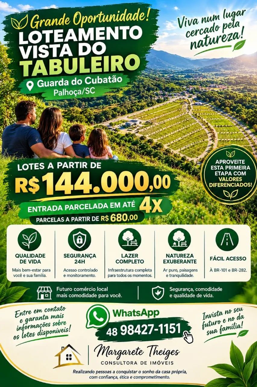 Lotes a venda, loteamento Terra do Tabuleiro 
