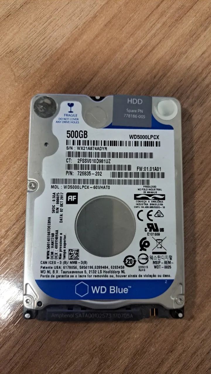 HD WD NOTEBOOK 500GB