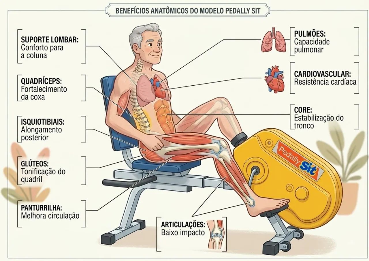 Bicicleta Ergométrica Horizontal Pedally Sit - Muito Confortável - Foto 4