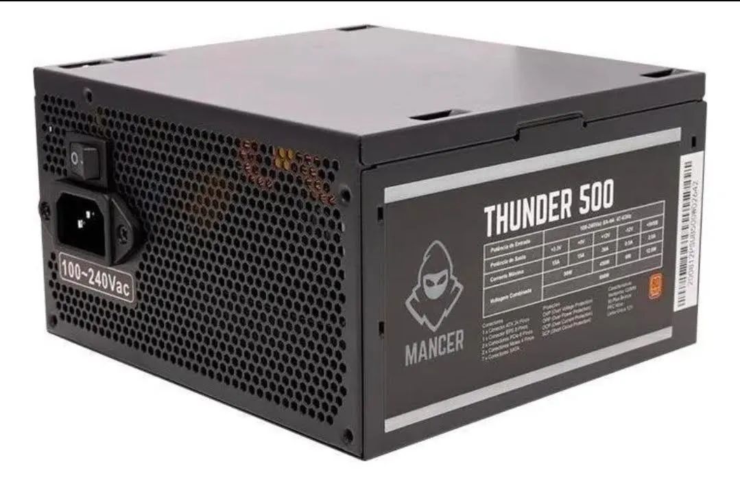 FONTE MANCER THUNDER 500W 80 PLUS BRONZE. NOVA NA CAIXA. - Foto 2