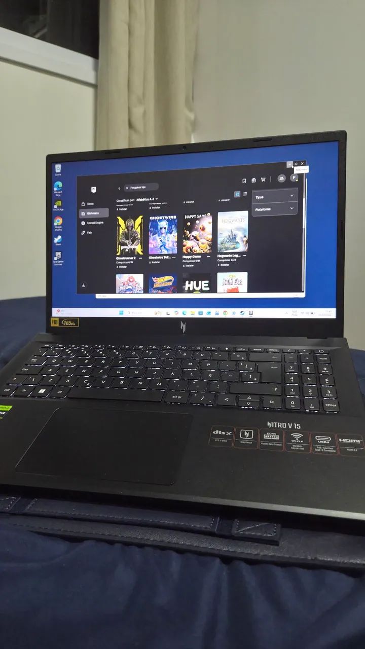 NOTEBOOK GAMER NITRO V15 RTX 4050 NOVO GARANTIA ACER