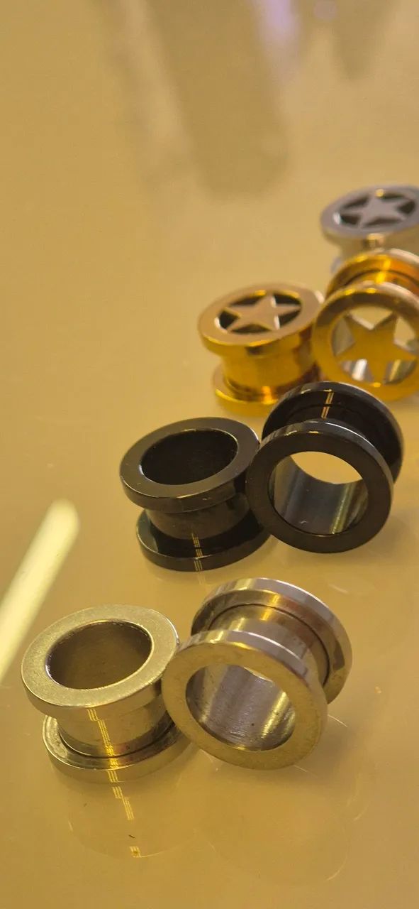 Alargadores de orelha 12mm aço.  - Foto 3