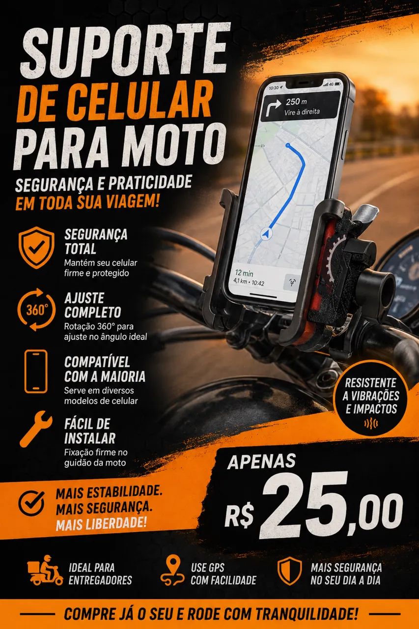 Suporte de celular para moto - Foto 2