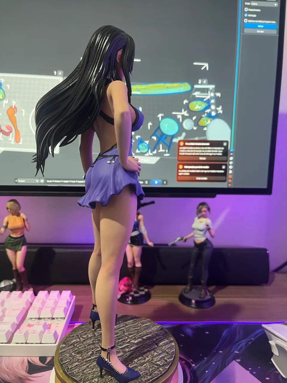 Tifa Lockhart,Versão vestido roxo 30cm escala 1/6 - Foto 4