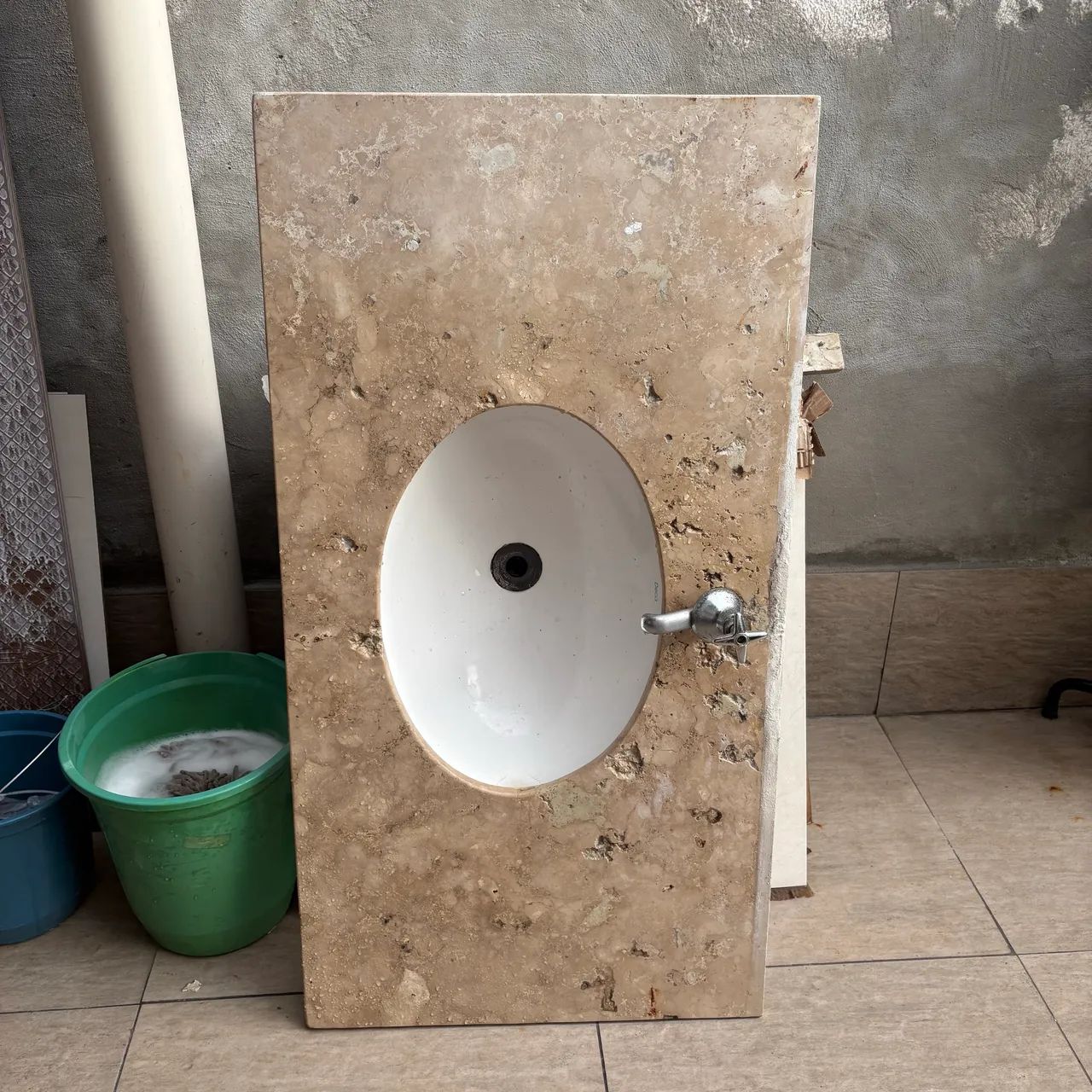 Bancada Pia banheiro pedra - Foto 2