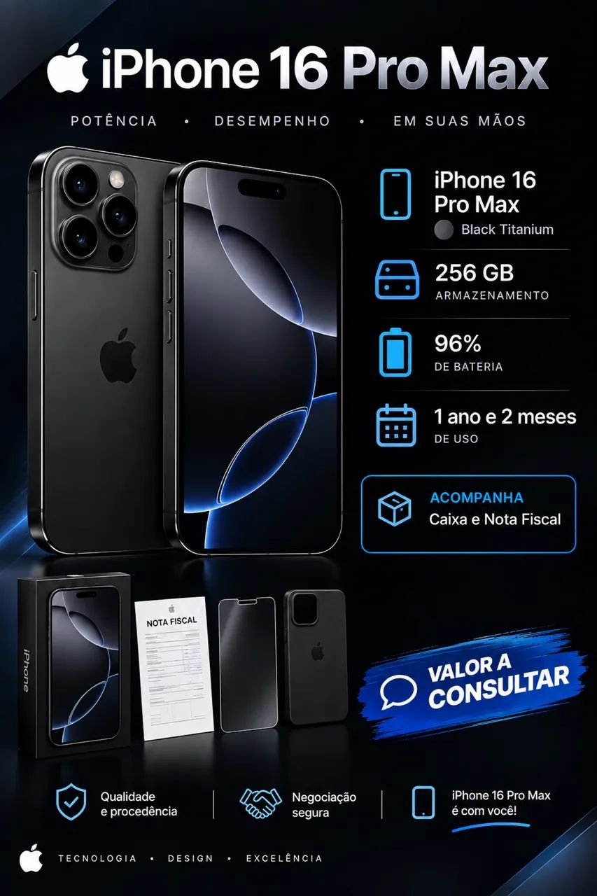 Iphone 16 pro max 256 gb black titanium 