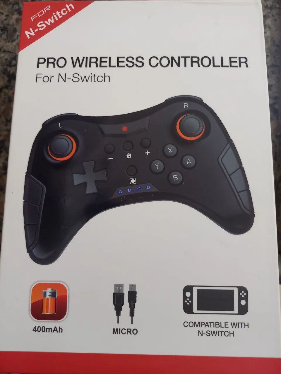 Controle Nintendo switch na caixa