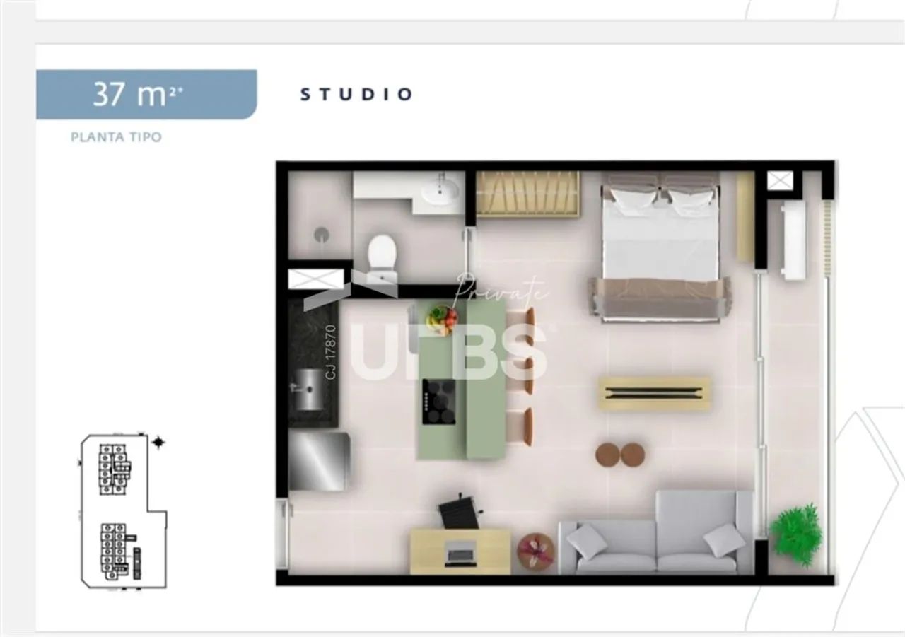 Stúdio Metropolitan Bueno 35 m2 R$ 434 mil - Foto 2