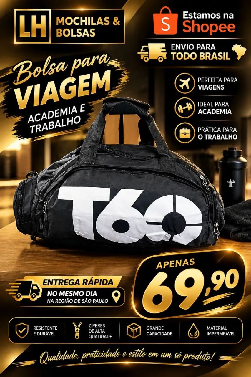 Bolsas para Academia e viagem