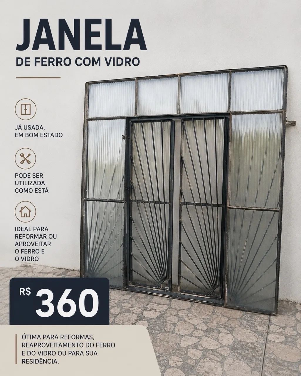 JANELA DE FERRO E VIDRO