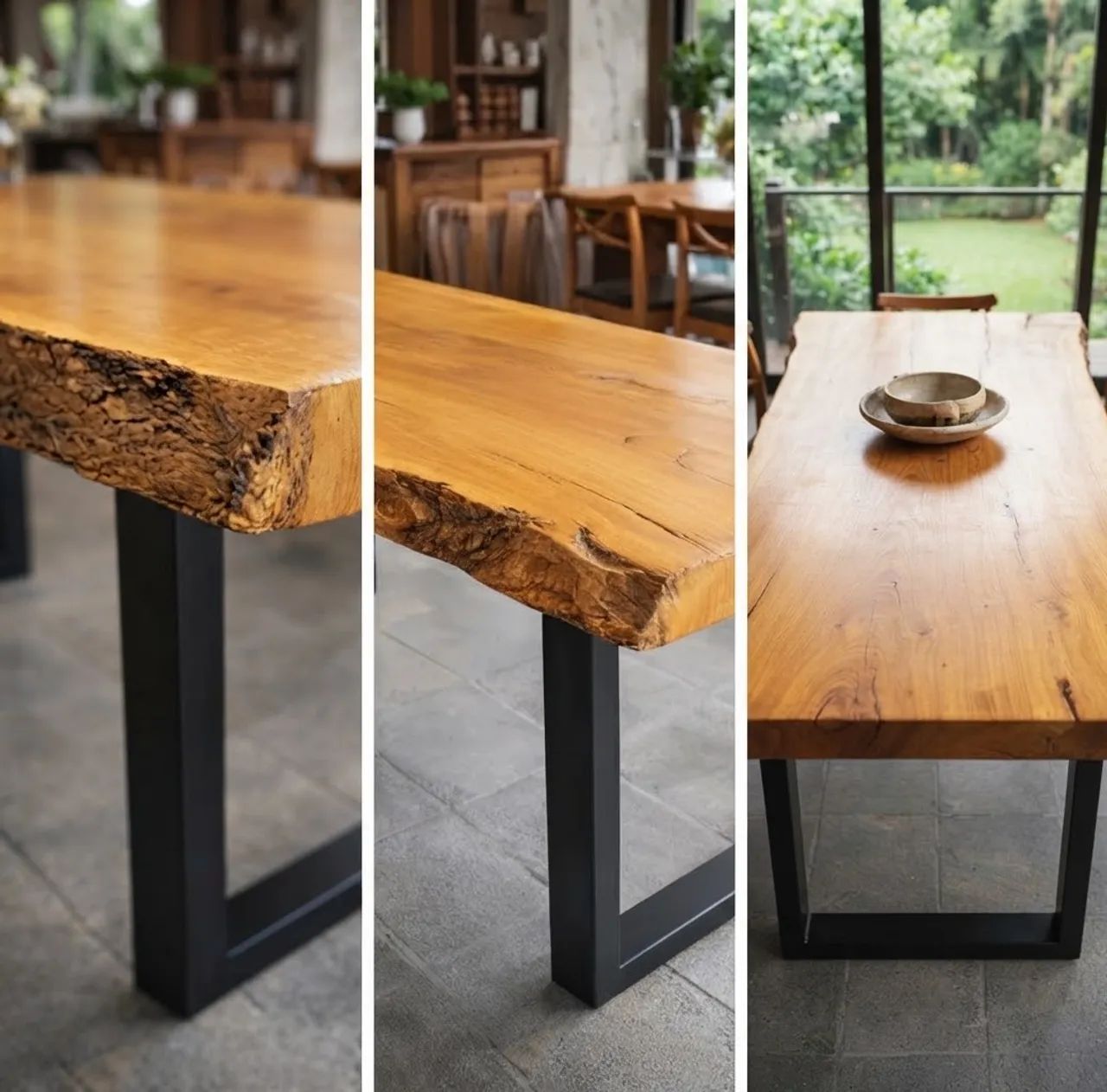 Mesa de Jantar Madeira Maciça com Borda Orgânica - Foto 3