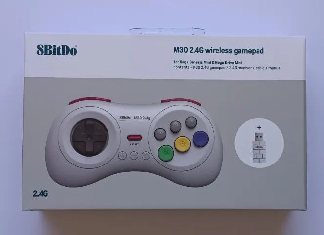 Controle 8BitDo M30 Branco Sem Fio Bluetooth Para Windows Android