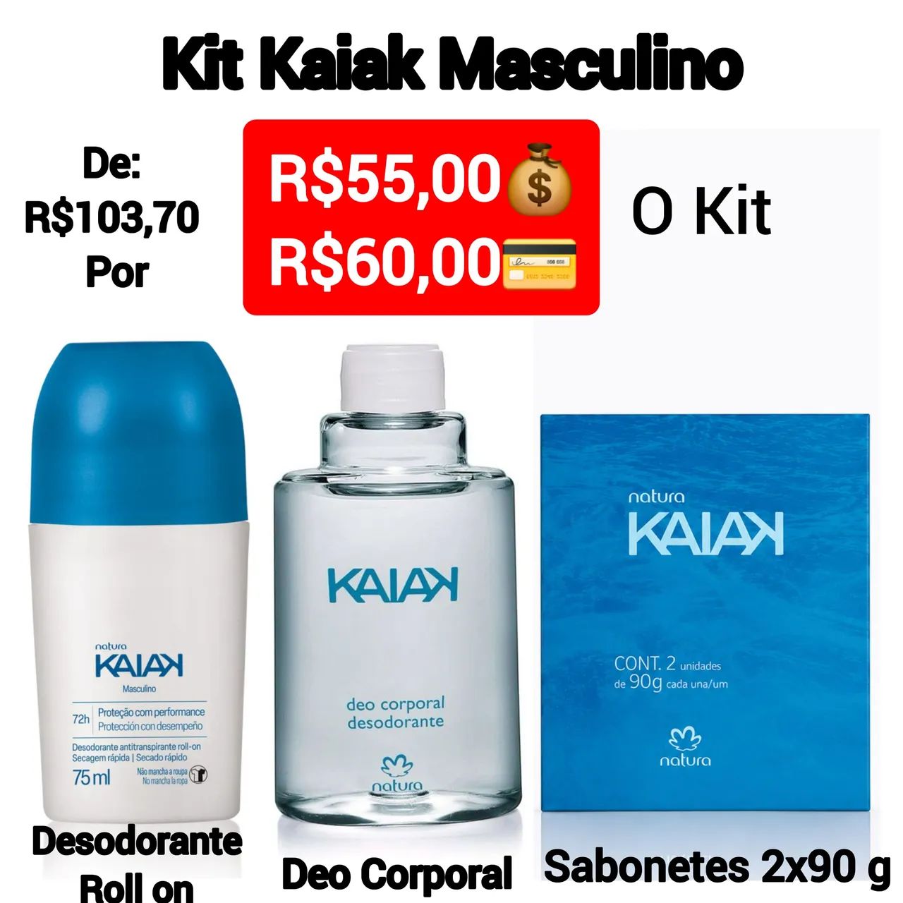 Kaiak Masculino Tradicional Kit-Natura