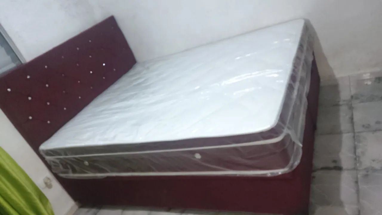 CAMA QUEEN BASE BOX BAÚ BI PARTIDO - Foto 2