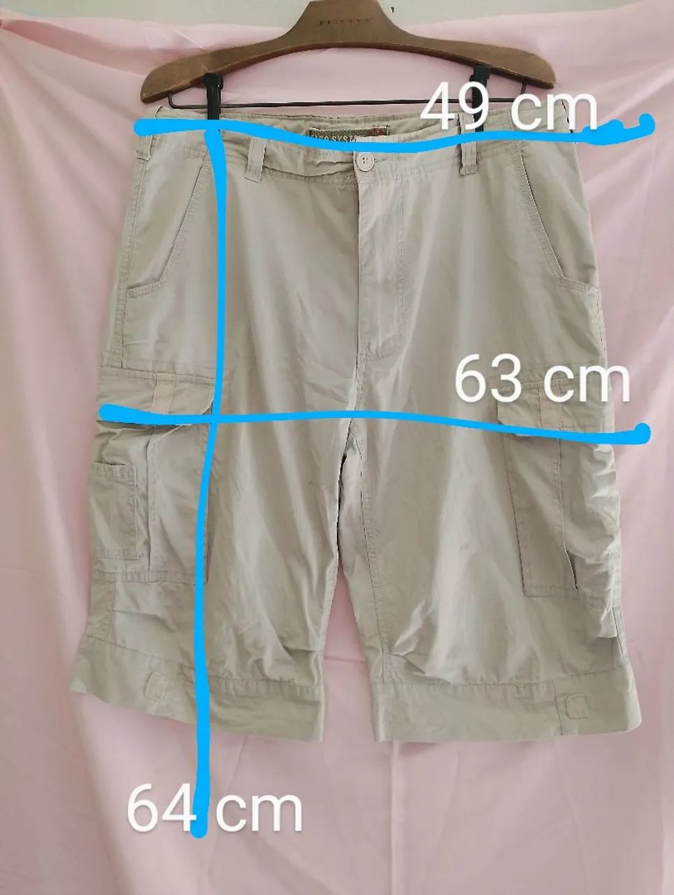 Bermuda masculina bege Taco System 42  - Foto 5
