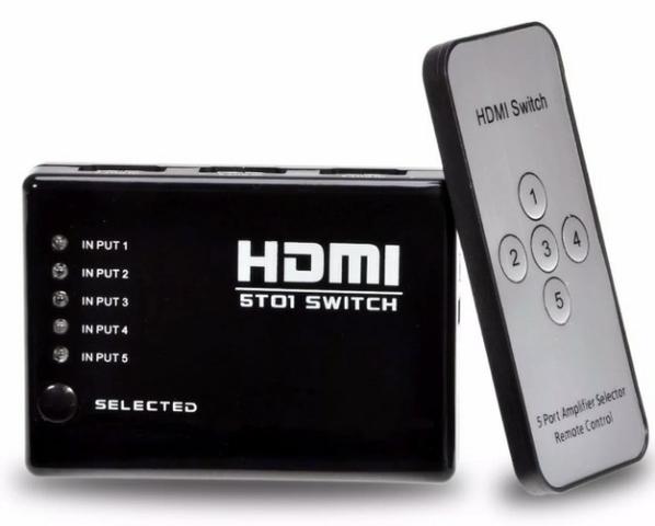 (NOVO) Hub Switch Hdmi 5 Portas Playstation Xbox Dvd Tv Lcd Led - Foto 3