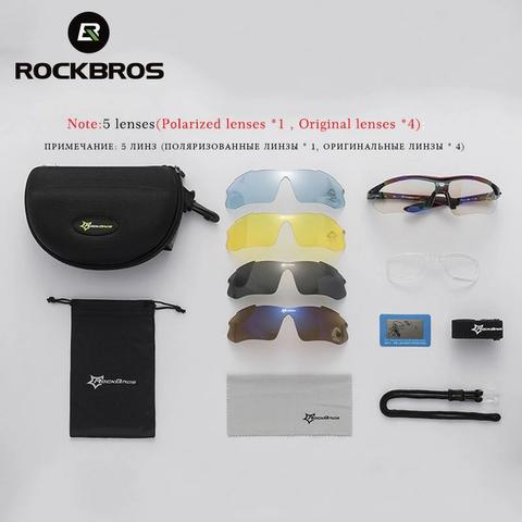 Kit Óculos 5 Lentes UV, 1 lente Polarizada Rockbros - Foto 5