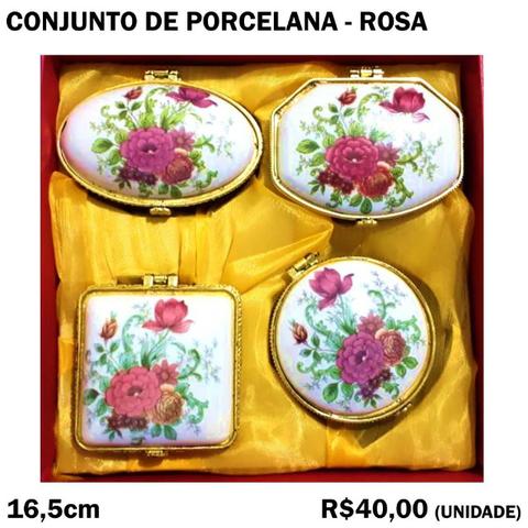 Conjunto de Porcelana - Rosas - 4 Peças