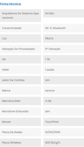  Notebook Lenovo G40-80-80JE000HBR - Intel Core i3-5005U - RAM 4GB