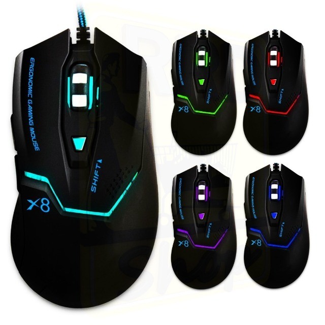 Mouse Gamer Profissional B-Max X8 Gaming (Preto) 6D / 3200DPI / E-sport ...