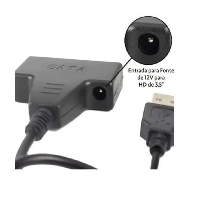 Cabo Conversor Usb 3.0 Sata 3 Para Usb - Para Ler Ssd/ Hd 2.5mm Disco Rígido - Foto 3