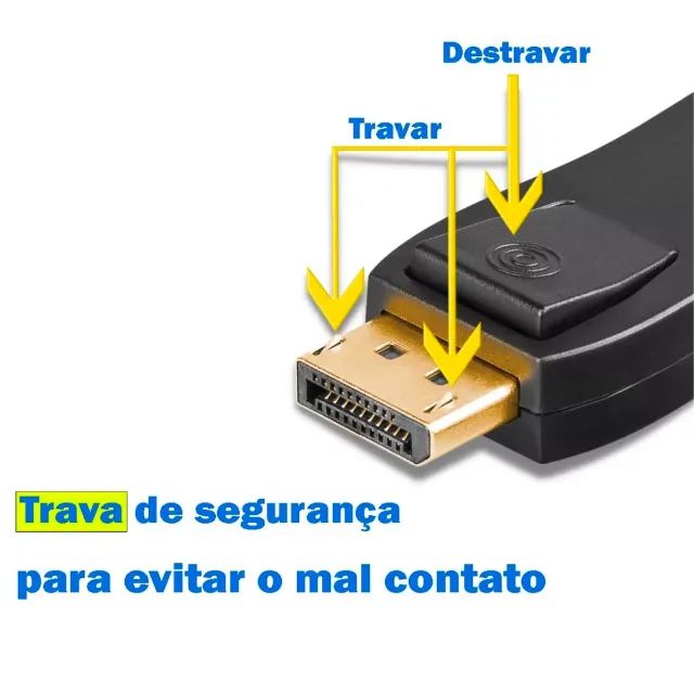 Cabo Adaptador Conversor Display Port Macho Para Hdmi Fêmea - Foto 3