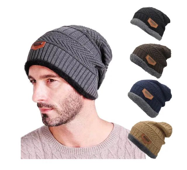 Touca Chapéu de malha de lã para homens e mulheres gorros chapéus cachecol bonés balaclava - Foto 4