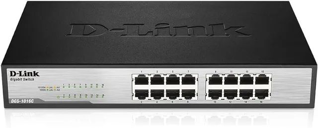 Switch D-Link DGS-1016C 16 Portas 10/100/1000 Mbps Gigabit Não Gerenciável Promoçao