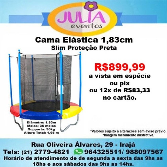 Pula pula 1,83 m Importada Slim Proteção Preta