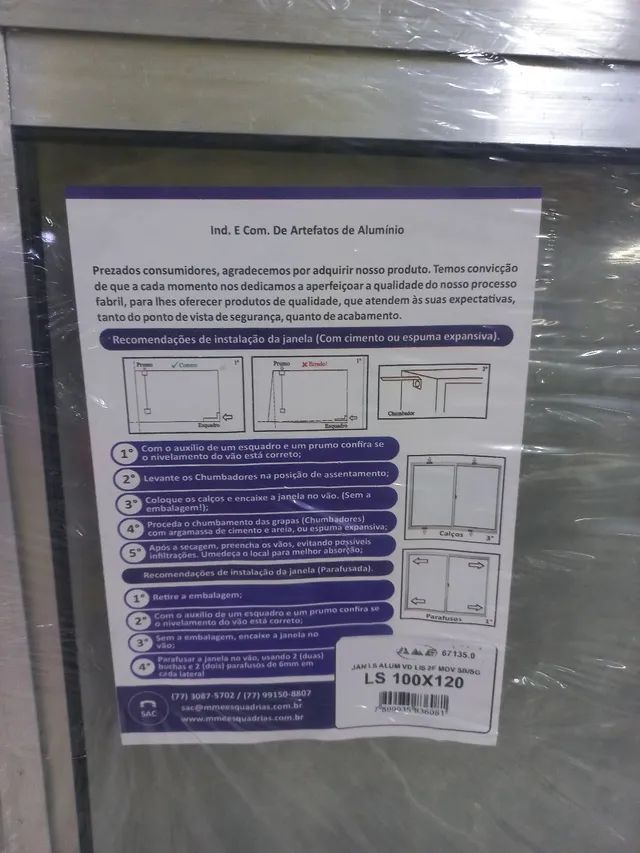 Janelas aluminio 2 folhas Natural - Foto 2