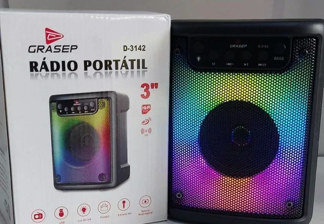 Caixa de Som Amplificada 100w PMPO 3 polegadas Bluetooth USB FM microfone  - Foto 4