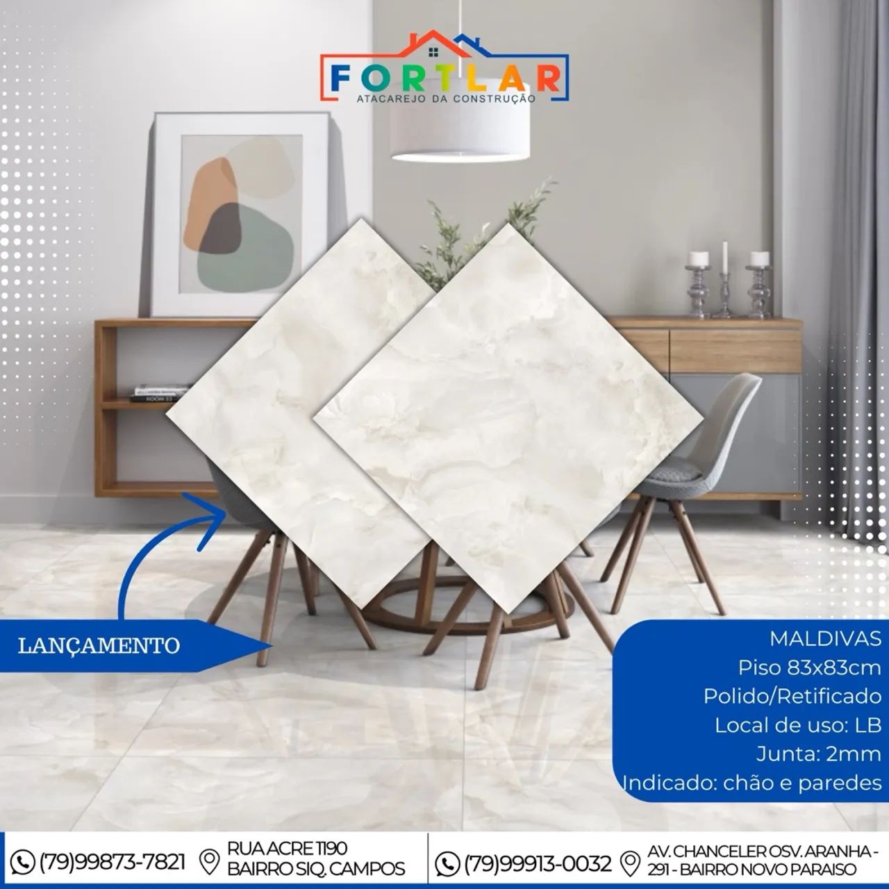 Super piso polido 83x83 só 59,90 - Foto 3