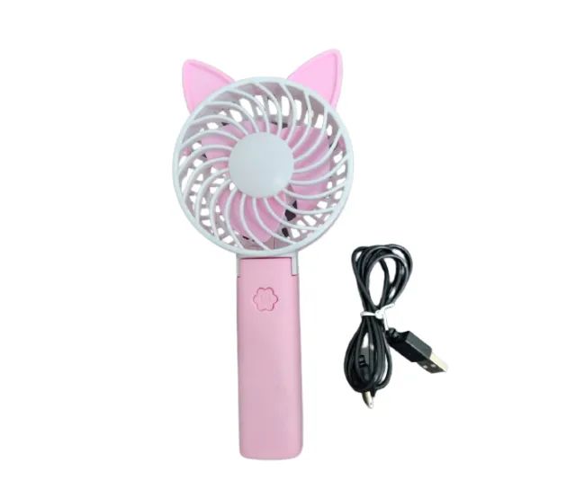 Mini Ventilador Portátil Seca Base Maquiagem Gatinho Usb