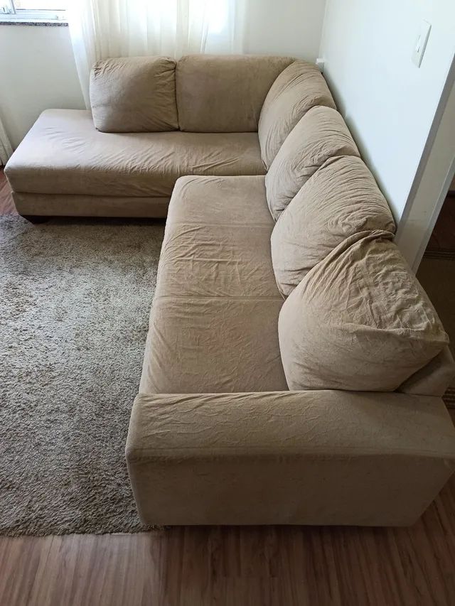 Sofá de Canto com Chaise Sofás e Poltronas Jardim Carvalho, Ponta